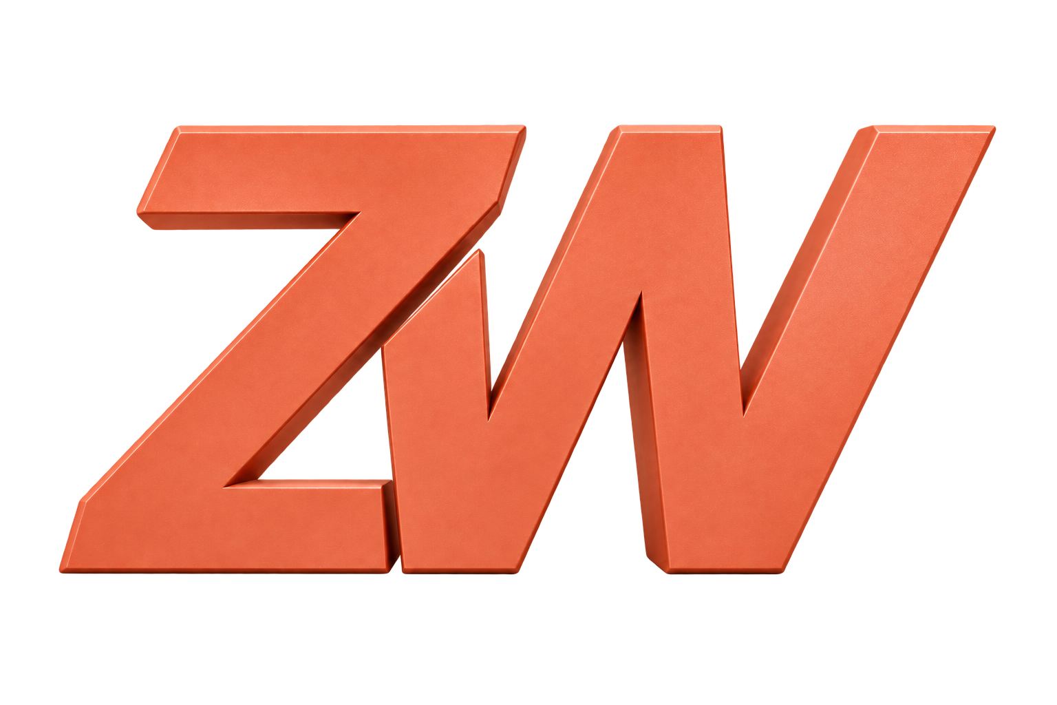 The classic interlocking ZW monogram reimagined as a light coral sculpture